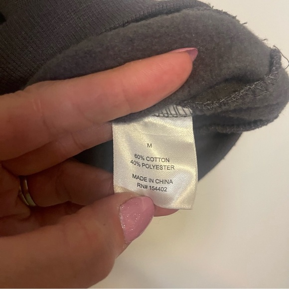 Vinyl Icons England Patch Cotton Blend Fleece Sweatshirt Washed Black Size M - Picture 4 of 7